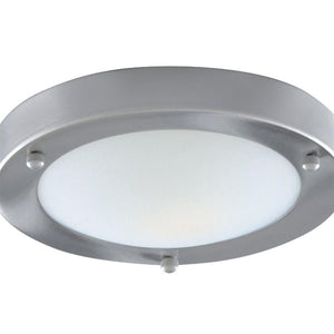 Dublin Bathroom Flush - Satin Silver & Acid Glass