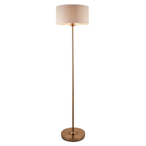 Highclere Single Floor Lamp - Vintage brass - Comet Lighting