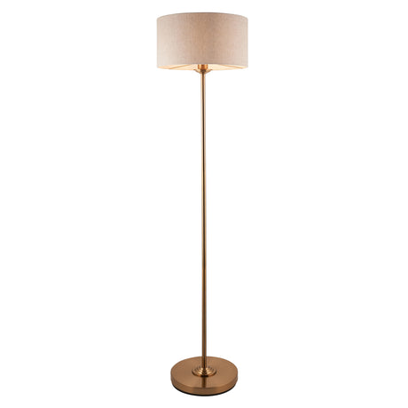 Highclere Single Floor Lamp - Vintage brass