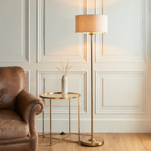 Highclere Single Floor Lamp - Vintage brass - Comet Lighting