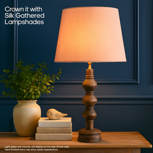 AARTIN JUNO TABLE LAMP IN WOOD WITH DARK NATURAL WOOD FINISH (BASE ONLY)