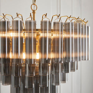 Toulouse 12lt Pendant Light - Smooth smokey grey - Comet Lighting