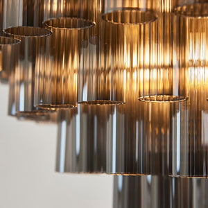 Toulouse 12lt Pendant Light - Smooth smokey grey - Comet Lighting