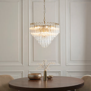 Toulouse 12lt Pendant Light - Clear cylindrical glass - Comet Lighting