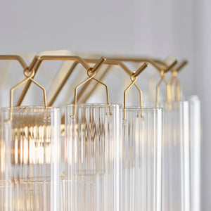 Toulouse 12lt Pendant Light - Clear cylindrical glass - Comet Lighting