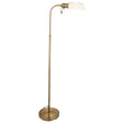 Pharmacy Reader Floor Light - Gloss opal glass - Antique brass finish - Comet Lighting