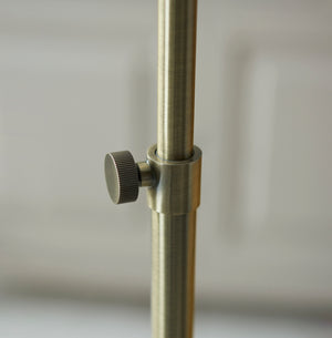 Pharmacy Reader Floor Light - Gloss opal glass - Antique brass finish - Comet Lighting