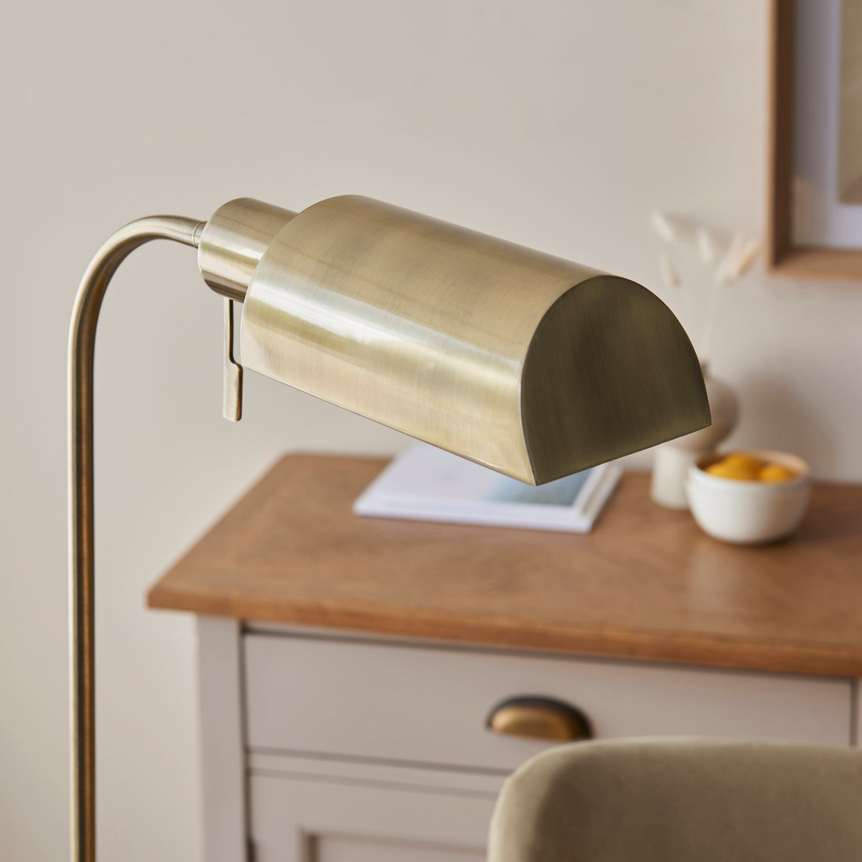 Pharmacy Reader Floor Light - Antique brass