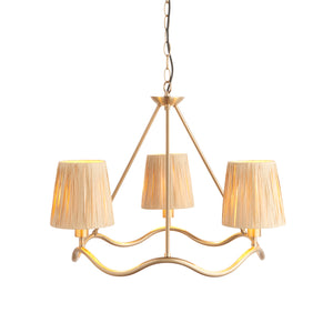 Wriggle 3lt Pendant Light - Brushed aged brass - Comet Lighting
