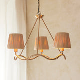 Wriggle 3lt Pendant Light - Brushed aged brass