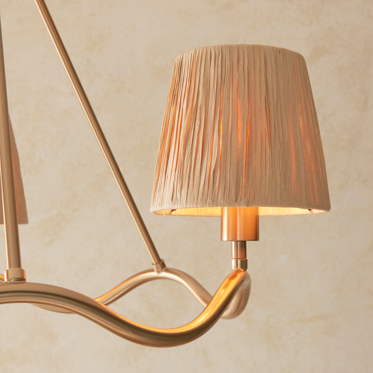 Wriggle 3lt Pendant Light - Brushed aged brass