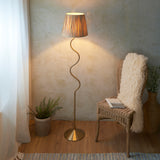 Wriggle Floor Light - Brushed aged brass