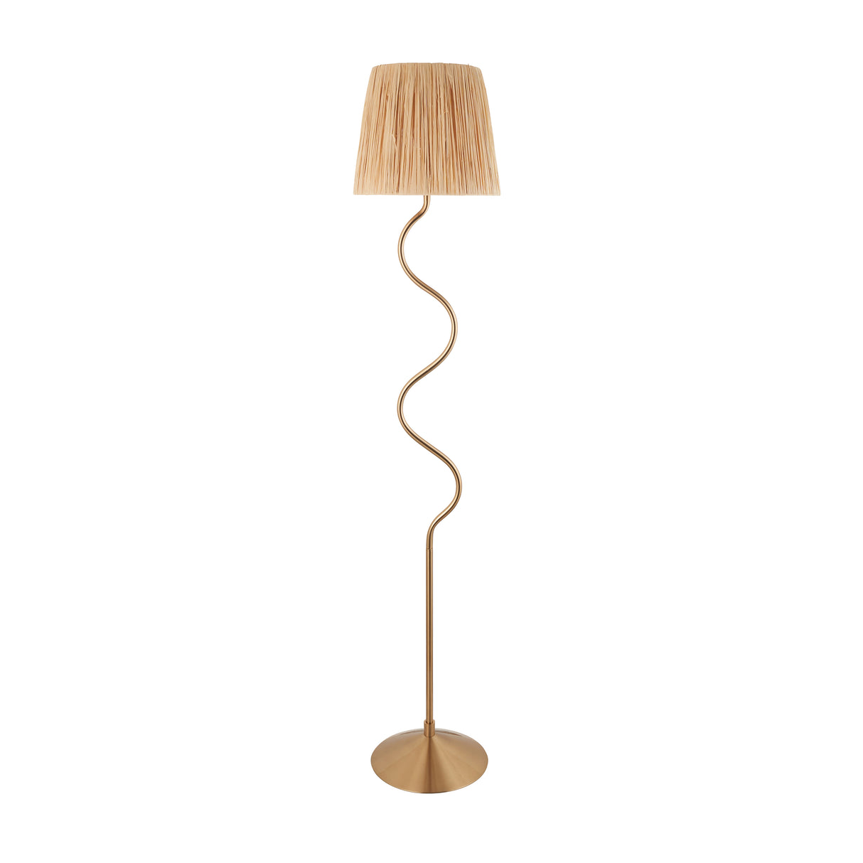 Wriggle Floor Light - Brushed aged brass