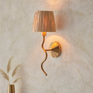 Wriggle Wall Light - Brushed aged brass - Comet Lighting