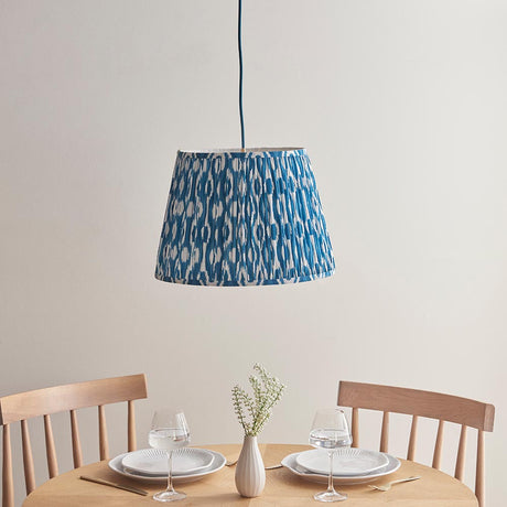 Eltham & Ikat 40cm Marlin blue shade - Comet Lighting