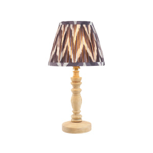 Natural Ash Bibury & Zigzag 20cm Pearl grey shade - Comet Lighting
