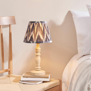 Natural Ash Bibury & Zigzag 20cm Pearl grey shade - Comet Lighting