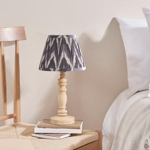 Natural Ash Bibury & Zigzag 20cm Pearl grey shade - Comet Lighting