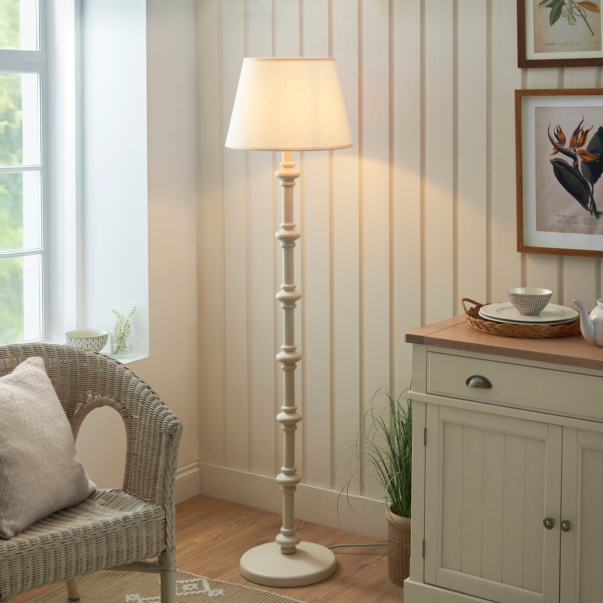 Carnaby & Ivy 40cm Vintage white shade - Comet Lighting