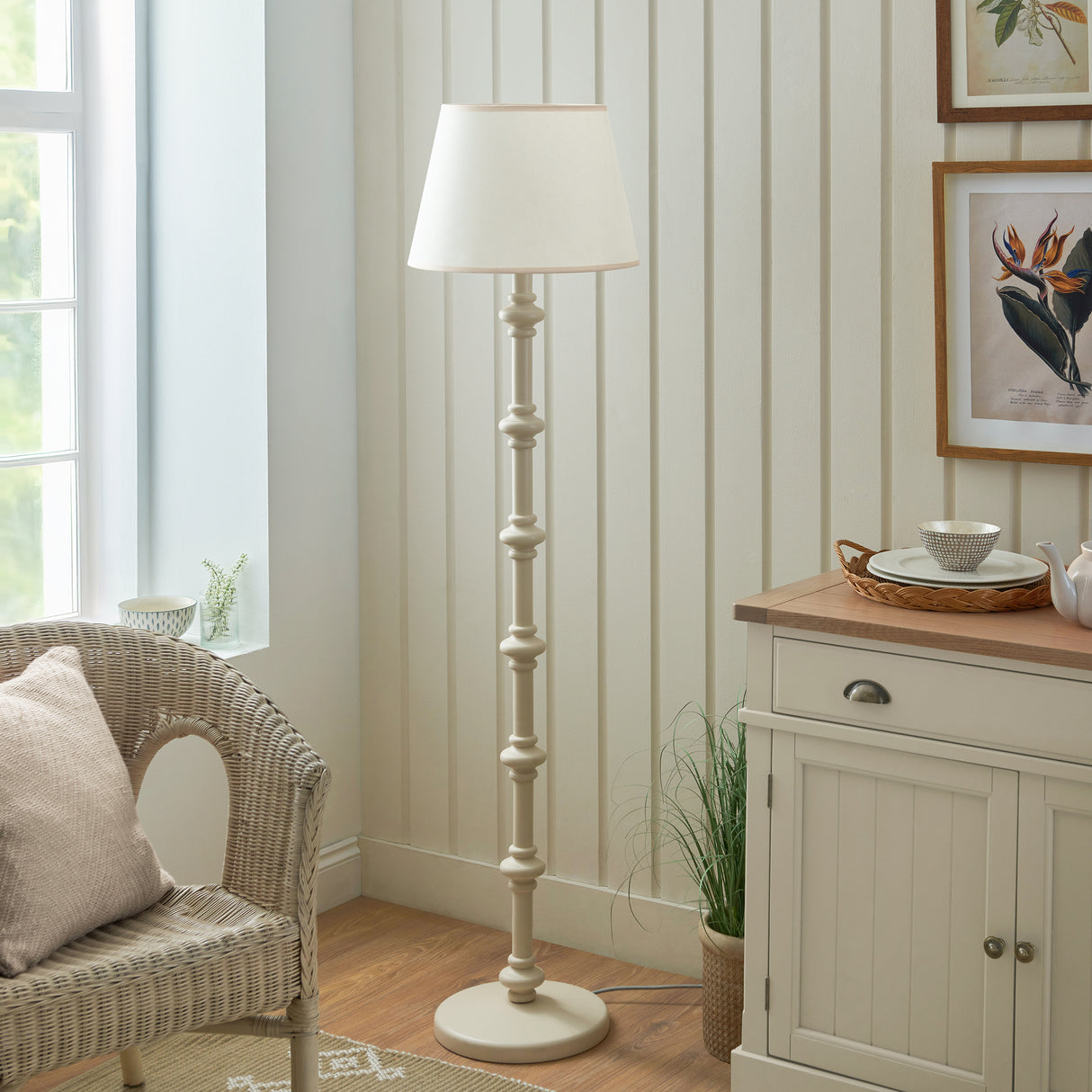 Carnaby & Ivy 40cm Vintage white shade - Comet Lighting
