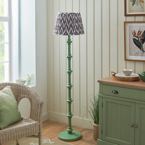 Wooden Carnaby & Zigzag 40cm Pearl grey shade - Comet Lighting