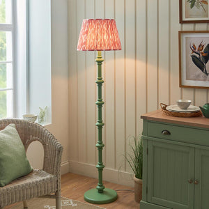 Wooden Carnaby & Ikat 40cm Coral pink shade - Comet Lighting