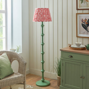 Wooden Carnaby & Ikat 40cm Coral pink shade - Comet Lighting