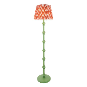 Wooden Carnaby & Zigzag 40cm Apricot orange shade - Comet Lighting