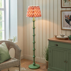 Wooden Carnaby & Zigzag 40cm Apricot orange shade - Comet Lighting