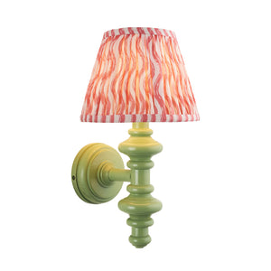 Wooden Carnaby & Ripple 20cm Coral pink shade - Comet Lighting