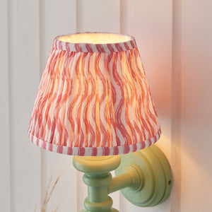 Wooden Carnaby & Ripple 20cm Coral pink shade - Comet Lighting