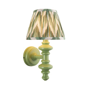 Wooden Carnaby & Zigzag 20cm Cotswold green shade - Comet Lighting