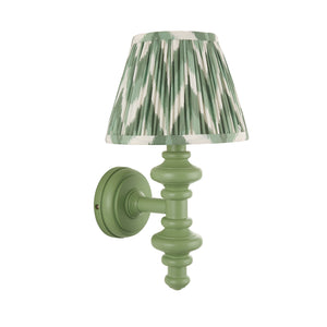 Wooden Carnaby & Zigzag 20cm Cotswold green shade - Comet Lighting