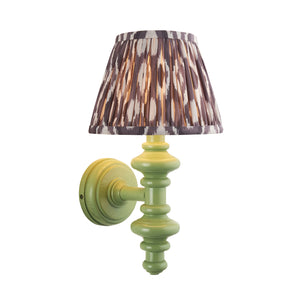 Wooden Carnaby & Ikat 20cm Pearl grey shade - Comet Lighting
