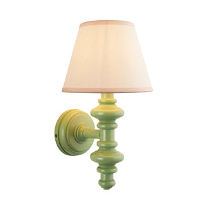 Wooden Carnaby & Ivy 20cm Vintage white shade - Comet Lighting