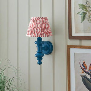 Carnaby & Ripple 20cm Wall Satin marlin blue paint & coral pink fabric