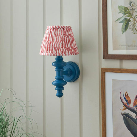Carnaby & Ripple 20cm Wall Satin marlin blue paint & coral pink fabric