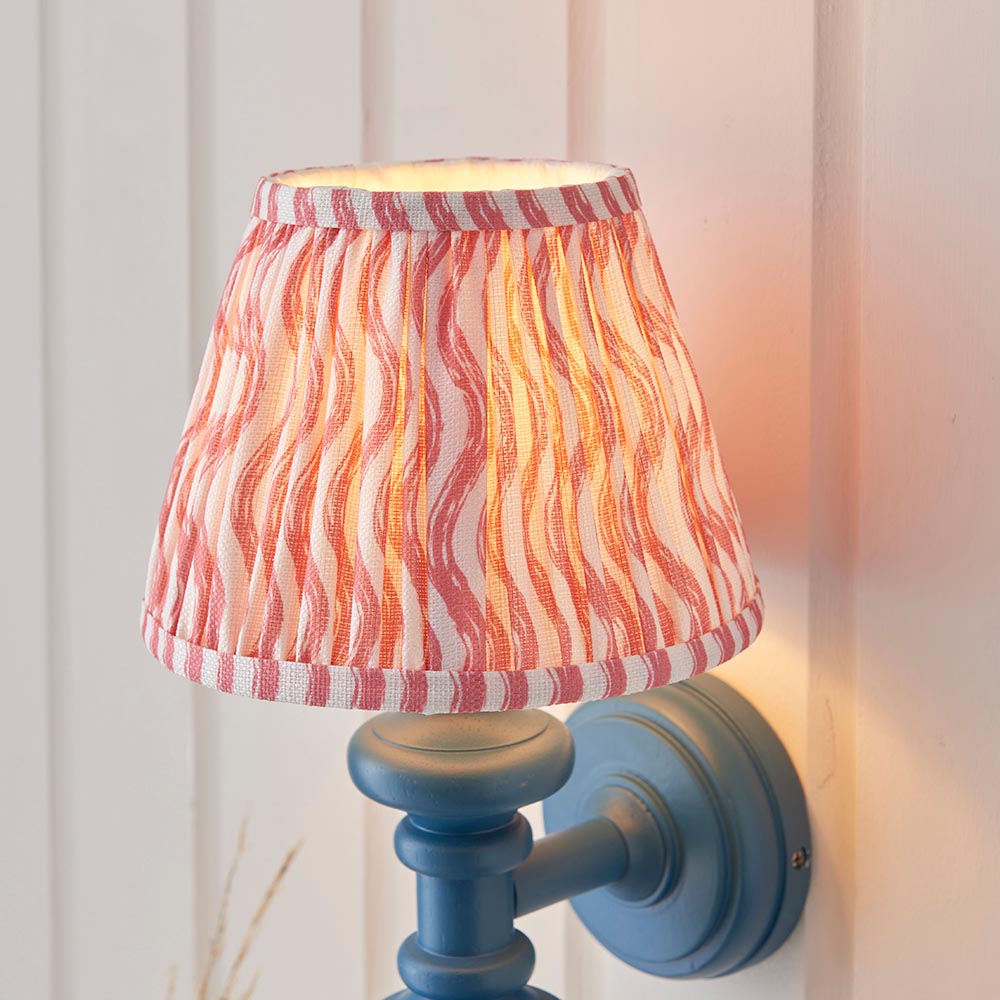 Carnaby & Ripple 20cm Wall Satin marlin blue paint & coral pink fabric