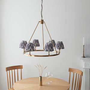 Chester & Zigzag 16cm Pearl grey shade - Comet Lighting