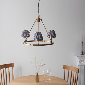 Chester & Zigzag 16cm Pearl grey shade Chandelier - Comet Lighting