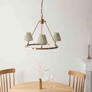 Chester & Leaf 16cm Herb garden green shade Chandelier - Comet Lighting