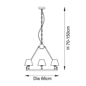 Chester & Ripple 16cm Coral pink shade Chandelier - Comet Lighting