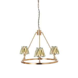 Chester & Zigzag 16cm Cotswold green shade Chandelier - Comet Lighting