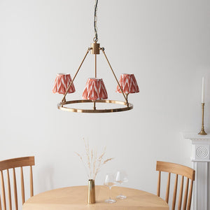 Chester & Zigzag 16cm Apricot orange shade Chandelier - Comet Lighting
