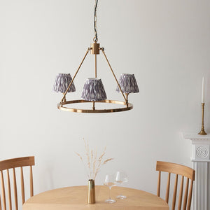 Chester & Ikat 16cm Pearl grey shade Chandelier - Comet Lighting