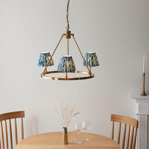 Chester & Ikat 16cm Marlin blue shade Chandelier - Comet Lighting