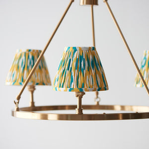 Chester & Ikat 16cm Yellow & jade shade Chandelier - Comet Lighting