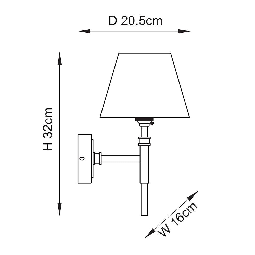 Chester & Zigzag 16cm Pearl grey shade Wall Light - Comet Lighting