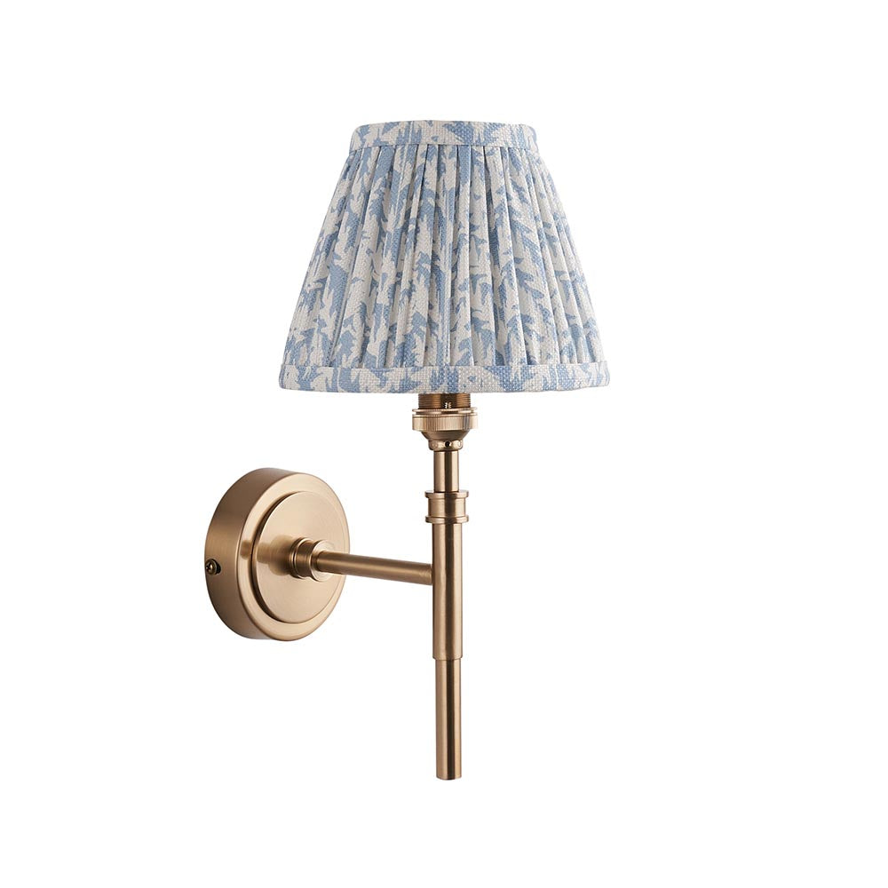 Chester & Leaf 16cm Shell bay blue shade Wall Light - Comet Lighting