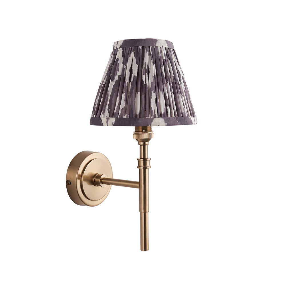 Chester & Ikat 16cm Pearl grey shade Wall Light - Comet Lighting